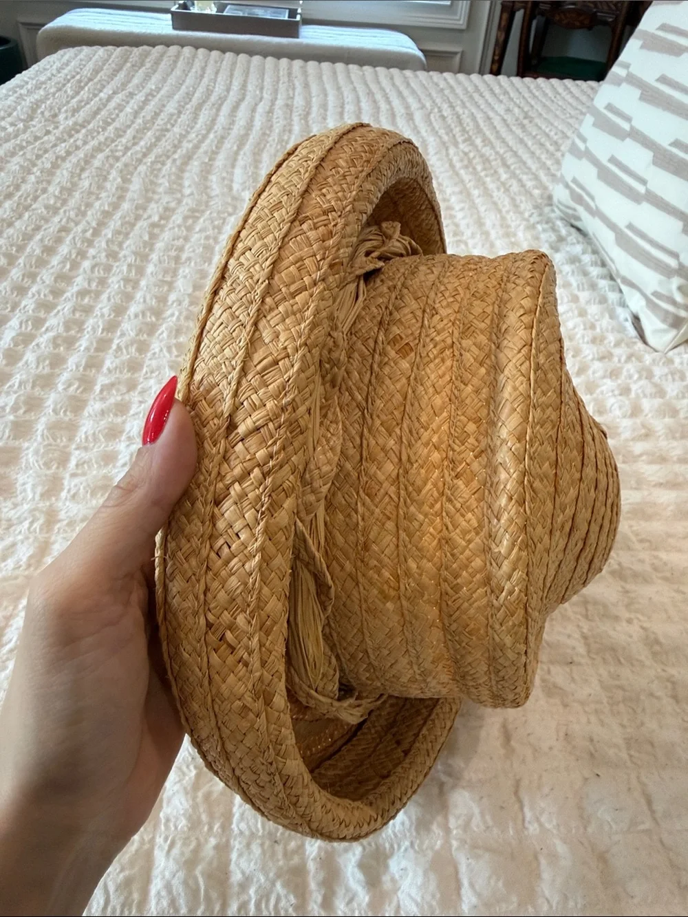 Liz Claiborne Braided Straw Sun Hat - Natural Tan